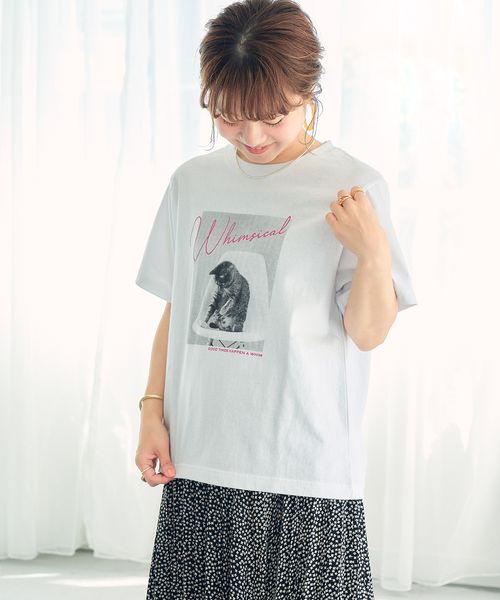 【my fit CLIP / WEB限定】アニマルフォトTシャツ F