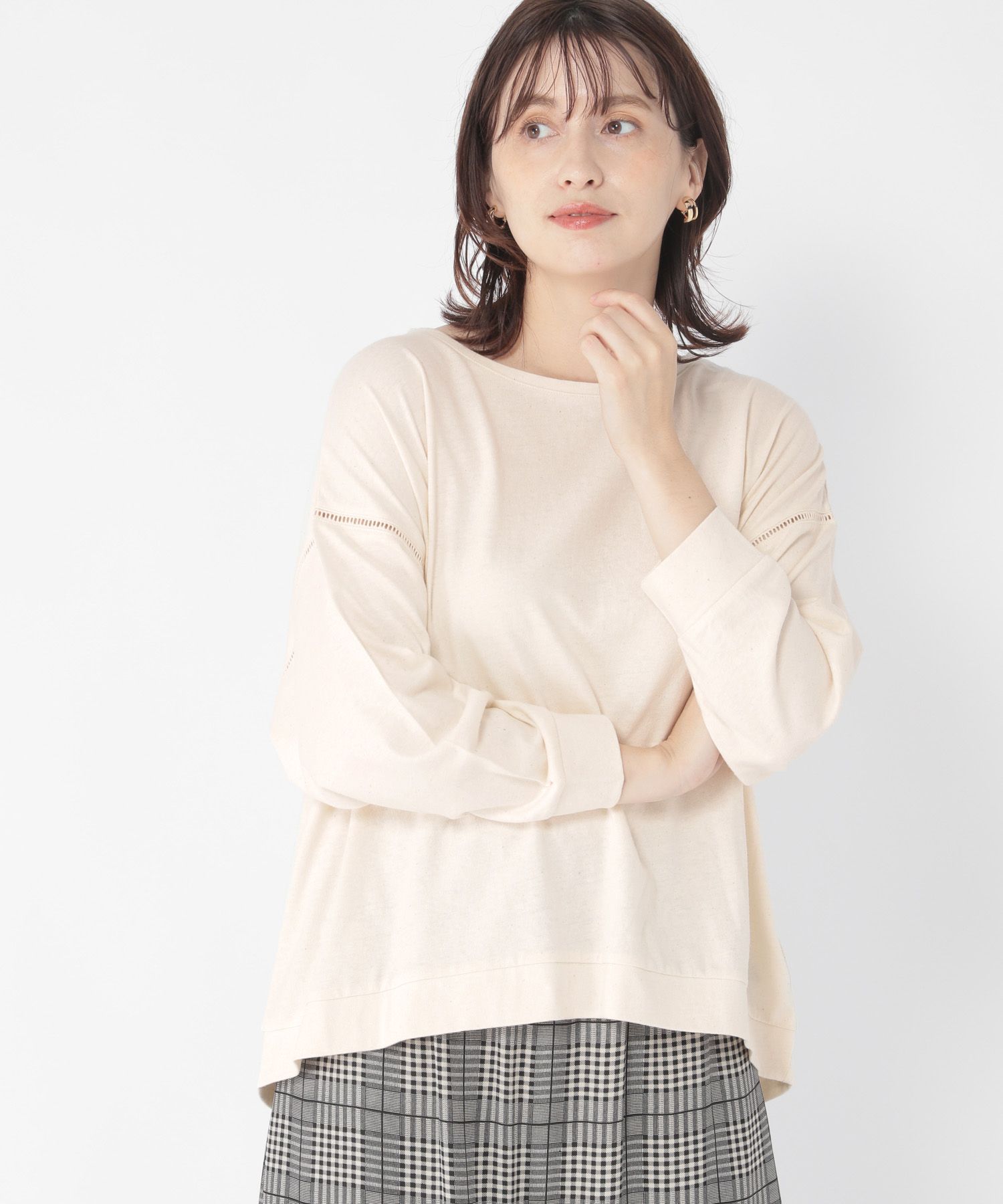 綿麻ハシゴレースTシャツ [公式]スタディオクリップ（studio CLIP）通販