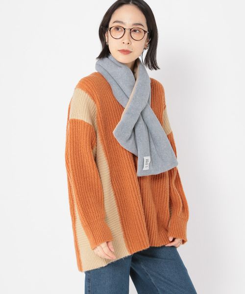 studio CLIP 7ゲージ編み切り替えバイカラープルオーバー オレンジ FREE ウィメンズインナー スタジオクリップ 249612 and ST アンドエスティ（旧ドットエスティ）