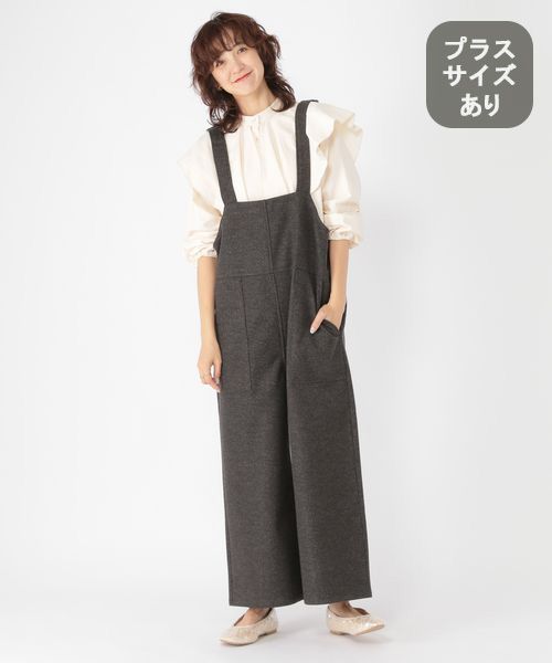 studio CLIP 起毛オールインワン[プラスサイズあり] チャコールグレー FREE ウィメンズワンピース＆チュニック スタジオクリップ 250823 and ST アンドエスティ（旧ドットエスティ）