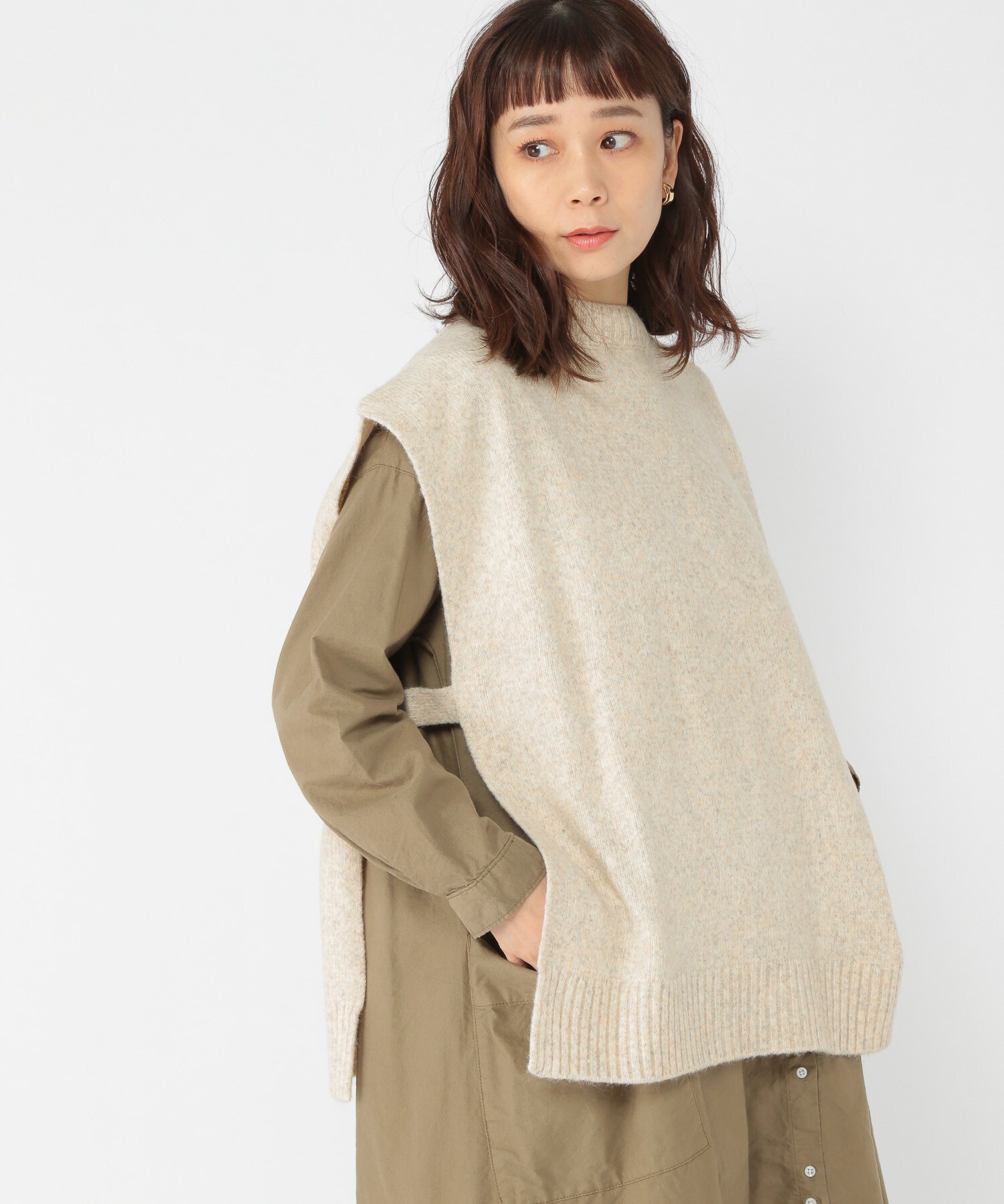 chino ボリュームタートルニットベスト chino ボリュームタートルニットベスト