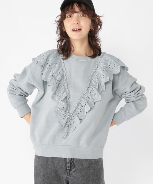 studio CLIP ピグメントフリルレースプルオーバー ライトブルー FREE ウィメンズインナー スタジオクリップ 284068 and ST アンドエスティ(旧ドットエスティ) studio CLIP ピグメントフリルレースプルオーバー ライトブルー FREE ウィメンズインナー スタジオクリップ 284068 and ST アンドエスティ(旧ドットエスティ)