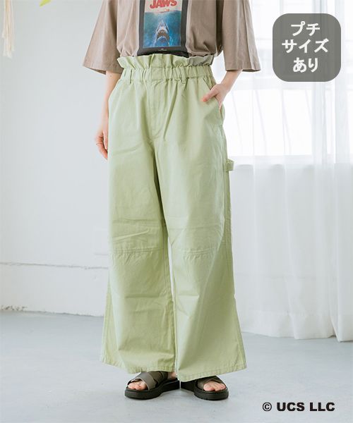 studio CLIP ハイウエストミリタリーワイドパンツ[プチサイズあり] グリーン FREE ウィメンズボトムス スタジオクリップ 288893 and ST アンドエスティ（旧ドットエスティ）