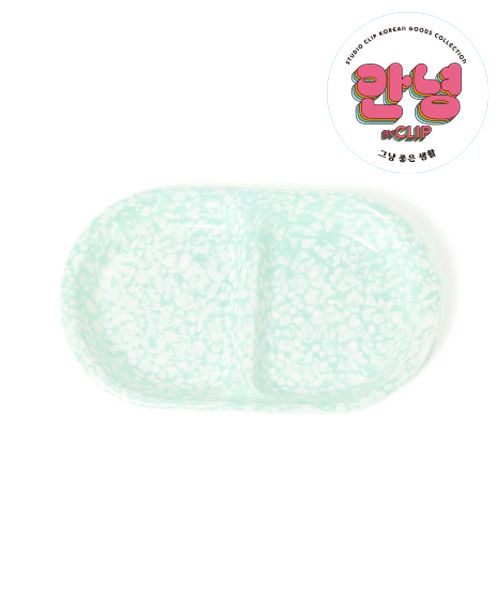 studio CLIP メラミン2仕切りプレート[アンニョンBY CLIP] 食器 グリーン FREE スタジオクリップ 292661 and ST アンドエスティ（旧ドットエスティ）