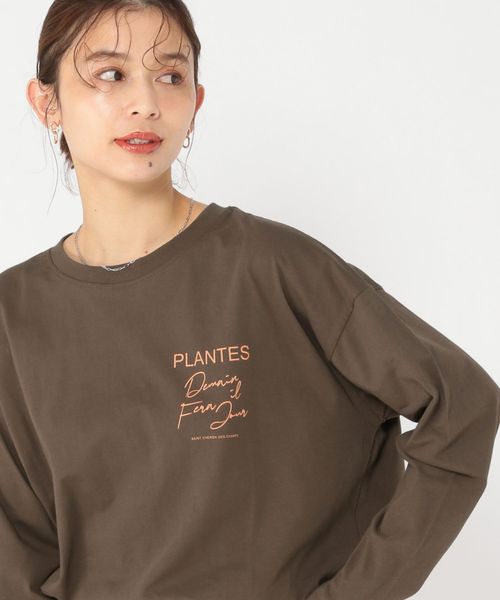 studio CLIP タイポグラフィーロングスリーブTシャツ ライトベージュ FREE ウィメンズインナー スタジオクリップ 323785 and ST アンドエスティ(旧ドットエスティ) studio CLIP タイポグラフィーロングスリーブTシャツ ライトベージュ FREE ウィメンズインナー スタジオクリップ 323785 and ST アンドエスティ(旧ドットエスティ)