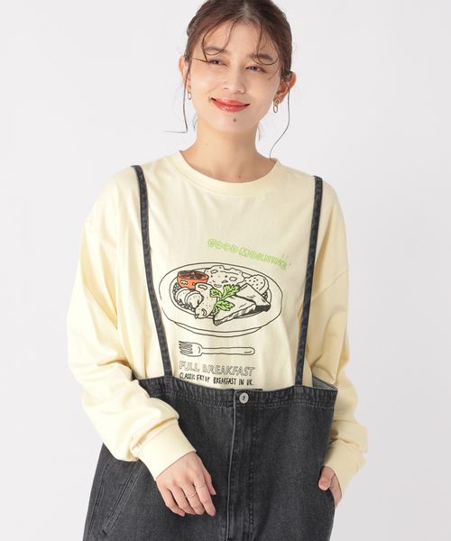 studio CLIP ブレックファーストロングスリーブTシャツ ホワイト FREE ウィメンズインナー スタジオクリップ 326478 and ST アンドエスティ(旧ドットエスティ) studio CLIP ブレックファーストロングスリーブTシャツ ホワイト FREE ウィメンズインナー スタジオクリップ 326478 and ST アンドエスティ(旧ドットエスティ)