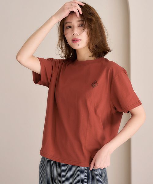 studio CLIP GUNG HO ロゴ刺繍Tシャツ ボルドー M ウィメンズインナー スタジオクリップ 327666 and ST アンドエスティ(旧ドットエスティ) studio CLIP GUNG HO ロゴ刺繍Tシャツ ボルドー M ウィメンズインナー スタジオクリップ 327666 and ST アンドエスティ(旧ドットエスティ)