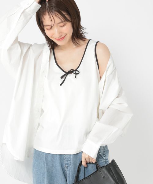studio CLIP 【WEB/一部店舗限定商品】USAコットンUネックリボンリンガータンク ライトグレー M ウィメンズインナー スタジオクリップ 327673 and ST アンドエスティ(旧ドットエスティ) studio CLIP 【WEB/一部店舗限定商品】USAコットンUネックリボンリンガータンク ライトグレー M ウィメンズインナー スタジオクリップ 327673 and ST アンドエスティ(旧ドットエスティ)