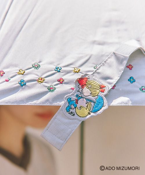 水森亜土 【晴雨兼用】刺繍付き折りたたみ傘（新品未使用
