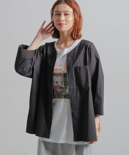 studio CLIP ノーカラーシャツブルゾン シルバー FREE ウィメンズインナー スタジオクリップ 492931 and ST アンドエスティ(旧ドットエスティ) studio CLIP ノーカラーシャツブルゾン シルバー FREE ウィメンズインナー スタジオクリップ 492931 and ST アンドエスティ(旧ドットエスティ)