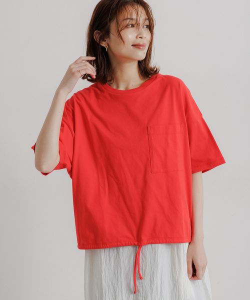 studio CLIP 【WEB・一部地域先行】裾ドロストポケットTシャツ レッド FREE ウィメンズインナー スタジオクリップ 493000 and ST アンドエスティ(旧ドットエスティ) studio CLIP 【WEB・一部地域先行】裾ドロストポケットTシャツ レッド FREE ウィメンズインナー スタジオクリップ 493000 and ST アンドエスティ(旧ドットエスティ)