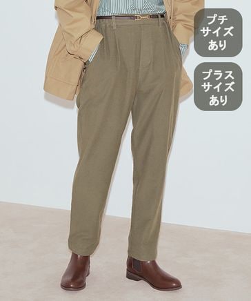 やわらかストレッチテーパードイージーパンツ[プチ・プラスサイズあり