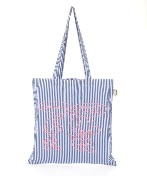 studio CLIP ストライプトートバッグ[スマーフコラボ] ロゴグッズ ホワイト FREE スタジオクリップ 495384 and ST アンドエスティ（旧ドットエスティ）