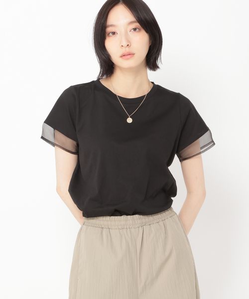studio CLIP 【daily CLIP】シアー袖切り替えTシャツ シルバー FREE DCウェア服飾 スタジオクリップ 496097 and ST アンドエスティ(旧ドットエスティ) studio CLIP 【daily CLIP】シアー袖切り替えTシャツ シルバー FREE DCウェア服飾 スタジオクリップ 496097 and ST アンドエスティ(旧ドットエスティ)