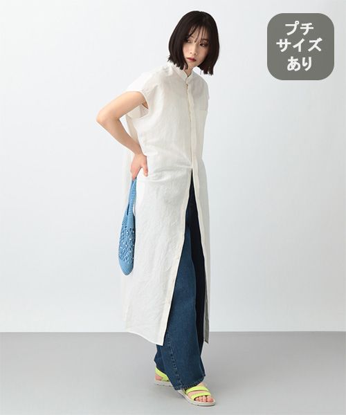 studio CLIP 《natural by clip》ノースリシャツワンピース[プチサイズあり] ライトグレー Ｎａｔｕｒａｌ ｂｙ ＣＬＩＰ スタジオクリップ 496288 and ST アンドエスティ（旧ドットエスティ）