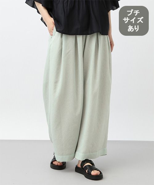 studio CLIP 《natural by clip》アンティークタックパンツ[プチサイズあり] グリーン FREE Ｎａｔｕｒａｌ ｂｙ ＣＬＩＰ スタジオクリップ 496290 and ST アンドエスティ（旧ドットエスティ）