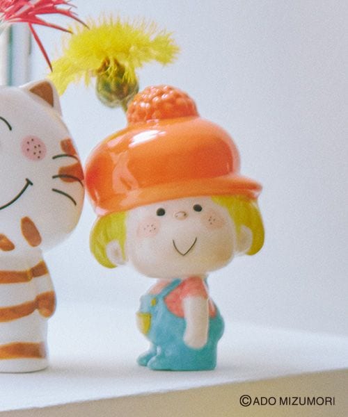 studio CLIP 陶器フラワーベース[水森亜土コラボ] インテリアデコール ホワイト FREE スタジオクリップ 496807 and ST アンドエスティ（旧ドットエスティ）