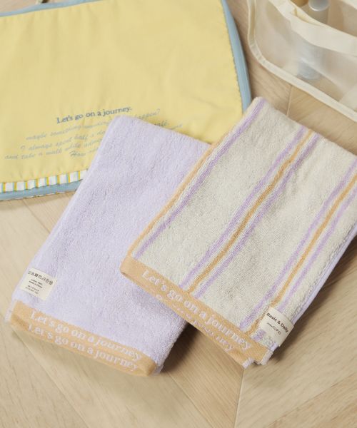 studio CLIP リバーシブルフェイスタオル2Pセット[GO ON THE JOURNEY] バス＆トイレ パープル FREE スタジオクリップ 496821 and ST アンドエスティ（旧ドットエスティ）