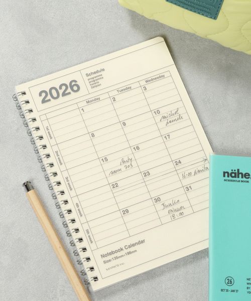 studio CLIP [2026年度]ノートブック B6マンスリーダイアリー ステーショナリー ブラウン FREE スタジオクリップ 571155 and ST アンドエスティ（旧ドットエスティ）