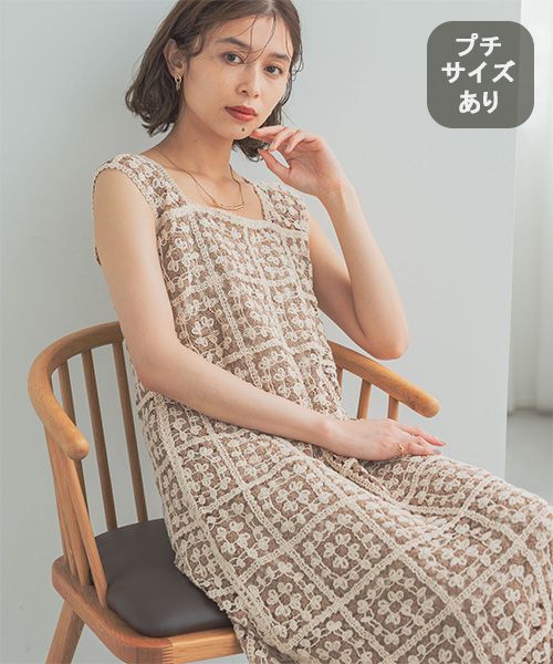 studio CLIP クロシェレースワンピース[プチサイズあり] ホワイト FREE ウィメンズワンピース＆チュニック スタジオクリップ 572081 and ST アンドエスティ（旧ドットエスティ）