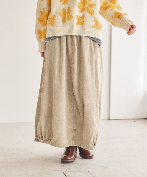 studio CLIP ヴィンテージコールスカート[プチサイズあり] ブラウン FREE ウィメンズボトムス スタジオクリップ 572101 and ST アンドエスティ（旧ドットエスティ）