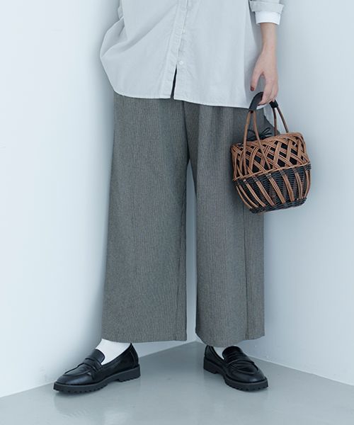 studio CLIP クラシックチェックイージーパンツ[プチ・プラスサイズあり] ホワイト FREE ウィメンズボトムス スタジオクリップ 572192 and ST アンドエスティ（旧ドットエスティ）