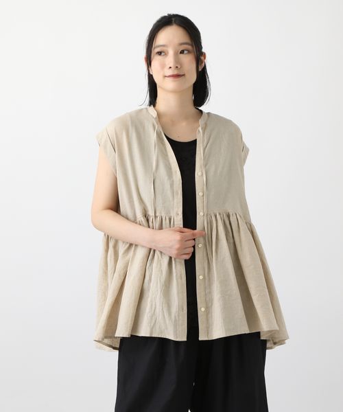studio CLIP 《natural by clip》リネンコットンシャンブレーノースリーブブラウス ライトベージュ FREE Natural by CLIP スタジオクリップ 575941 and ST アンドエスティ(旧ドットエスティ) studio CLIP 《natural by clip》リネンコットンシャンブレーノースリーブブラウス ライトベージュ FREE Natural by CLIP スタジオクリップ 575941 and ST アンドエスティ(旧ドットエスティ)