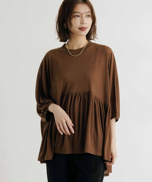 studio CLIP ギャザードルマンプルオーバー ライトベージュ FREE ウィメンズインナー スタジオクリップ 575990 and ST アンドエスティ（旧ドットエスティ）