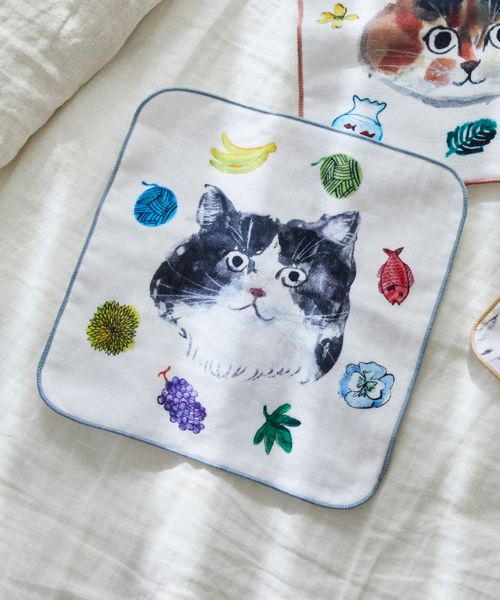 studio CLIP タオルハンカチ[うちの猫博] ブルー FREE ウィメンズグッズ スタジオクリップ 578983 and ST アンドエスティ（旧ドットエスティ）