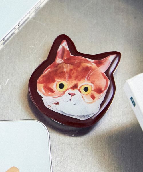 studio CLIP スマホグリップ[うちの猫博] レッド FREE ウィメンズグッズ スタジオクリップ 579263 and ST アンドエスティ（旧ドットエスティ）