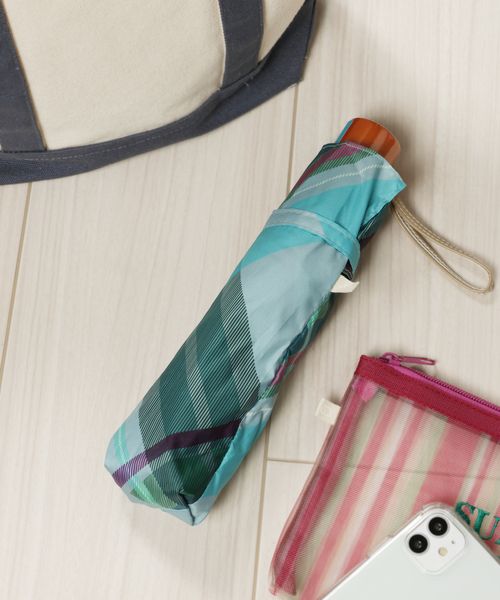 studio CLIP 【晴雨兼用】ビッグタータンチェックミニ傘 レイン グリーン FREE スタジオクリップ 581439 and ST アンドエスティ（旧ドットエスティ）