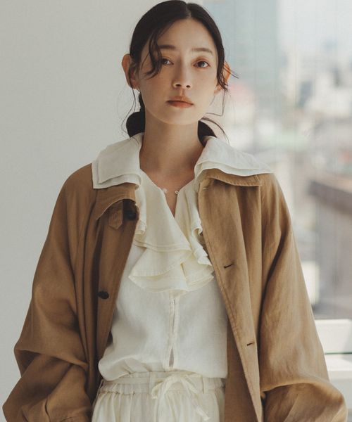 studio CLIP 《natural by clip》リネンラッフルカラーブラウス ベージュ FREE Natural by CLIP スタジオクリップ 582751 and ST アンドエスティ(旧ドットエスティ) studio CLIP 《natural by clip》リネンラッフルカラーブラウス ベージュ FREE Natural by CLIP スタジオクリップ 582751 and ST アンドエスティ(旧ドットエスティ)