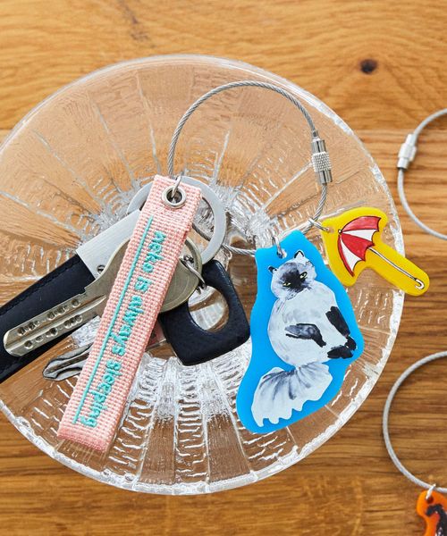 studio CLIP アクリルワイヤーキーチャーム[うちの猫博] ライトブルー FREE ウィメンズグッズ スタジオクリップ 586861 and ST アンドエスティ（旧ドットエスティ）