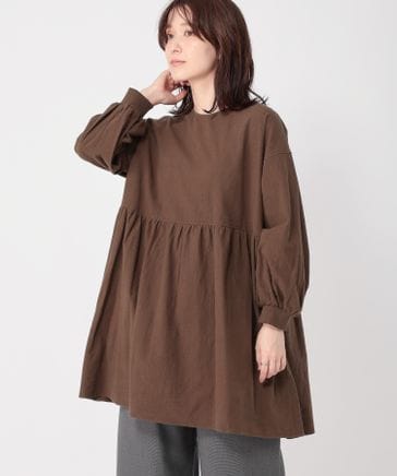 WEB・一部地域限定】ダブルフロント切り替えギャザーチュニック