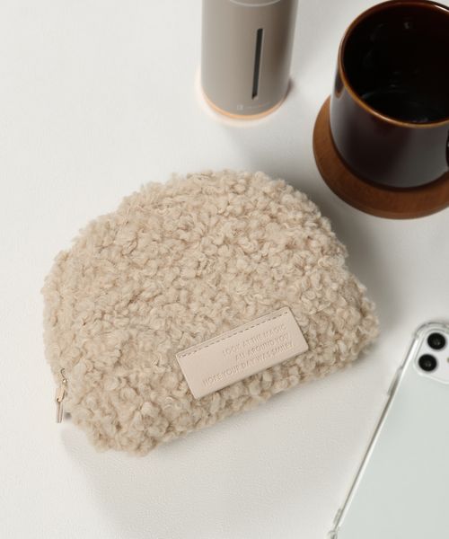 studio CLIP もこもこ半月ポーチ Ｈ＆Ｂ ベージュ FREE スタジオクリップ 590207 and ST アンドエスティ（旧ドットエスティ）