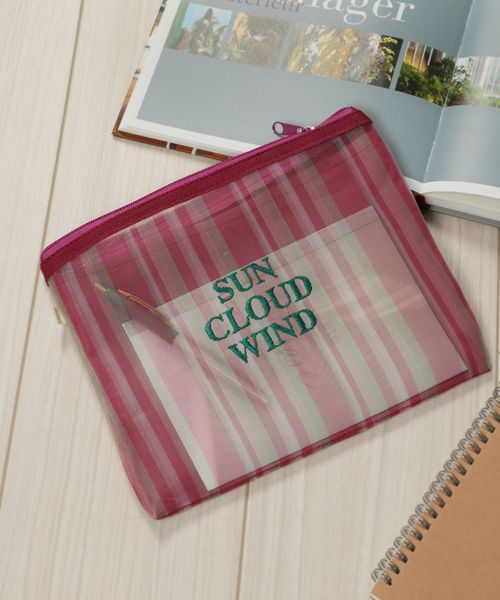 studio CLIP メッシュフラットポーチL ステーショナリー ピンク FREE スタジオクリップ 590305 and ST アンドエスティ（旧ドットエスティ）