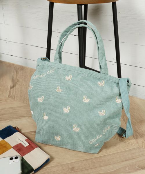 studio CLIP コーデュロイ2wayトート ロゴグッズ ライトブルー FREE スタジオクリップ 592244 and ST アンドエスティ（旧ドットエスティ）