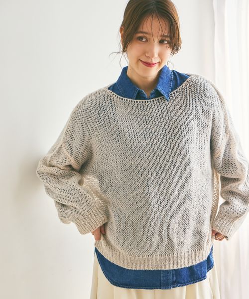 studio CLIP 5ゲージモヘアタッチゆる編みプルオーバー ライトグレー FREE ウィメンズインナー スタジオクリップ 592339 and ST アンドエスティ(旧ドットエスティ) studio CLIP 5ゲージモヘアタッチゆる編みプルオーバー ライトグレー FREE ウィメンズインナー スタジオクリップ 592339 and ST アンドエスティ(旧ドットエスティ)