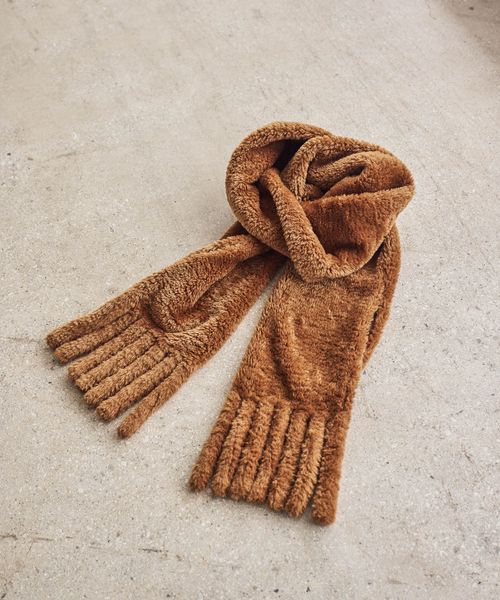 studio CLIP ポケット付きBIGボアマフラー ブロンズ FREE ウィメンズグッズ スタジオクリップ 592578 and ST アンドエスティ（旧ドットエスティ）