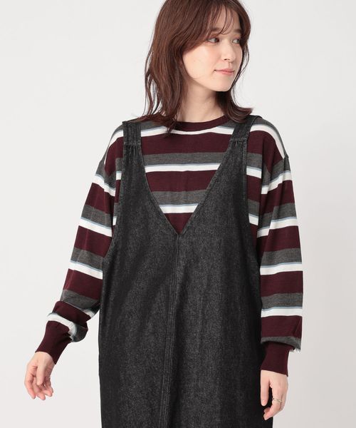 studio CLIP 14ゲージダブルフロントマルチボーダーニットプルオーバー ボルドー FREE ウィメンズインナー スタジオクリップ 598432 and ST アンドエスティ(旧ドットエスティ) studio CLIP 14ゲージダブルフロントマルチボーダーニットプルオーバー ボルドー FREE ウィメンズインナー スタジオクリップ 598432 and ST アンドエスティ(旧ドットエスティ)