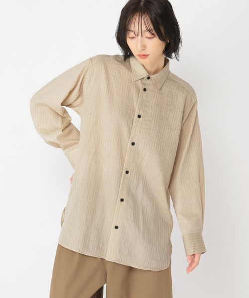 studio CLIP 【daily CLIP】デコボコストライプシャツ ベージュ FREE ＤＣウェア服飾 スタジオクリップ 600034 and ST アンドエスティ（旧ドットエスティ）