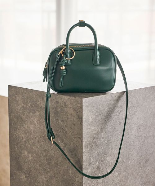 studio CLIP チャーム付き2ROOMボストンバッグ グリーン FREE ウィメンズグッズ スタジオクリップ 600362 and ST アンドエスティ（旧ドットエスティ）