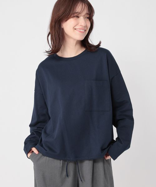 studio CLIP 裾ドロストポケットロングスリーブTシャツ ネイビー FREE ウィメンズインナー スタジオクリップ 600696 and ST アンドエスティ(旧ドットエスティ) studio CLIP 裾ドロストポケットロングスリーブTシャツ ネイビー FREE ウィメンズインナー スタジオクリップ 600696 and ST アンドエスティ(旧ドットエスティ)