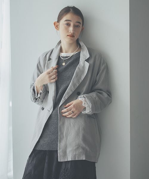 studio CLIP 《natural by clip》リネンツイルゆるテーラードジャケット グレー FREE Natural by CLIP スタジオクリップ 604053 and ST アンドエスティ(旧ドットエスティ) studio CLIP 《natural by clip》リネンツイルゆるテーラードジャケット グレー FREE Natural by CLIP スタジオクリップ 604053 and ST アンドエスティ(旧ドットエスティ)