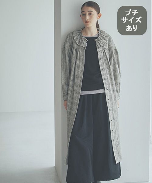 studio CLIP 《natural by clip》リネンツイルフリルワンピース[プチサイズあり] ホワイト Ｎａｔｕｒａｌ ｂｙ ＣＬＩＰ スタジオクリップ 604056 and ST アンドエスティ（旧ドットエスティ）