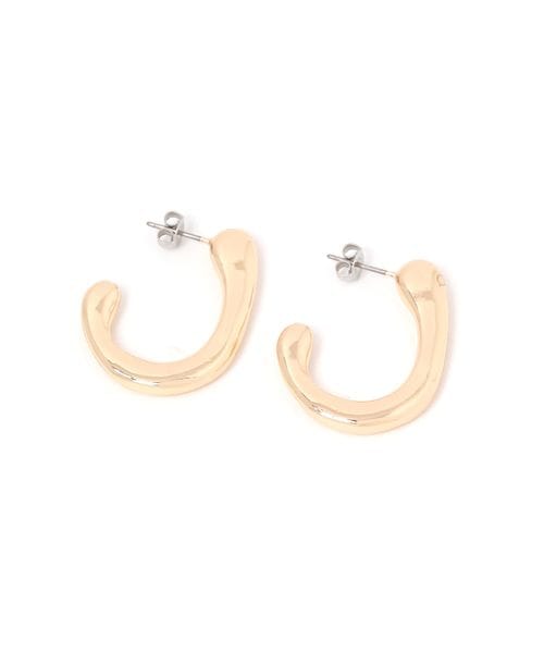 studio CLIP 【daily CLIP】ニュアンスカーブピアス ホワイト FREE ＤＣウェア服飾 スタジオクリップ 605741 and ST アンドエスティ（旧ドットエスティ）