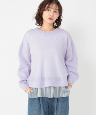 7ゲージフレアニットプルオーバー×プリーツインナーセット | [公式