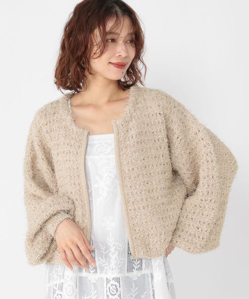 studio CLIP MIXヤーンジップブルゾン ブラウン FREE ウィメンズインナー スタジオクリップ 608358 and ST アンドエスティ（旧ドットエスティ）