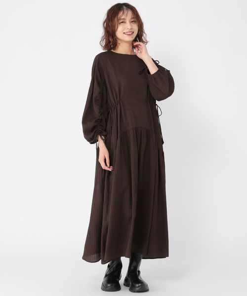 studio CLIP ドロストデザインワンピース ライトベージュ FREE ウィメンズワンピース＆チュニック スタジオクリップ 608572 and ST アンドエスティ（旧ドットエスティ）