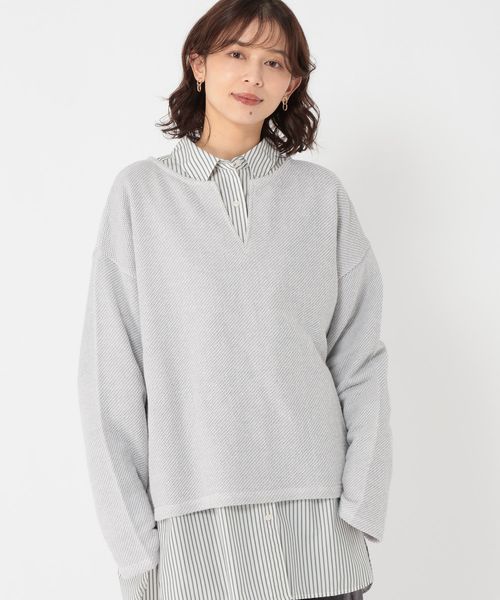 studio CLIP ゆるキーネックプルオーバー グレー FREE ウィメンズインナー スタジオクリップ 608712 and ST アンドエスティ(旧ドットエスティ) studio CLIP ゆるキーネックプルオーバー グレー FREE ウィメンズインナー スタジオクリップ 608712 and ST アンドエスティ(旧ドットエスティ)